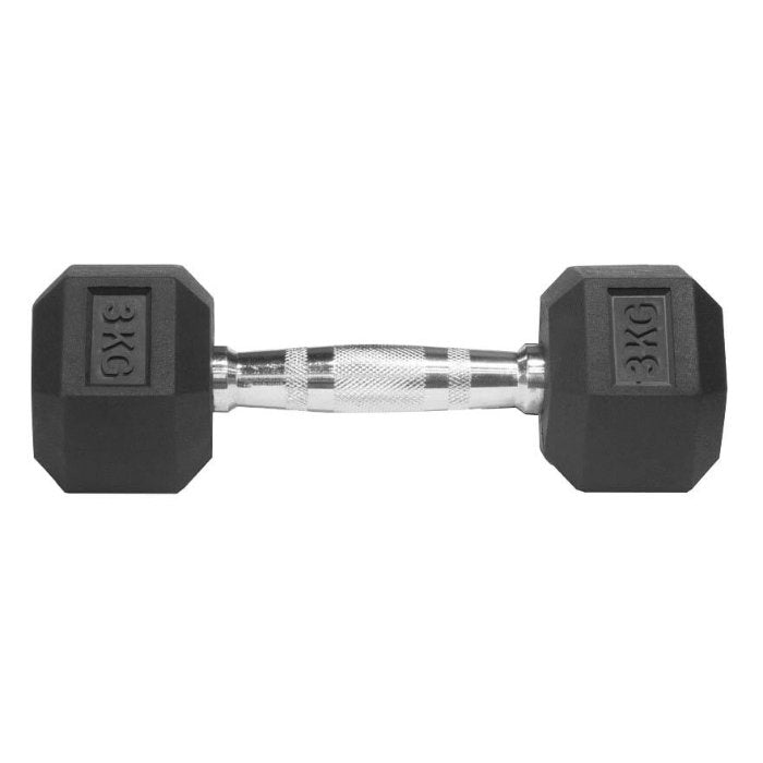 York Fitness Rubber Hex Dumbbells - Singles (1kg to 9kg)