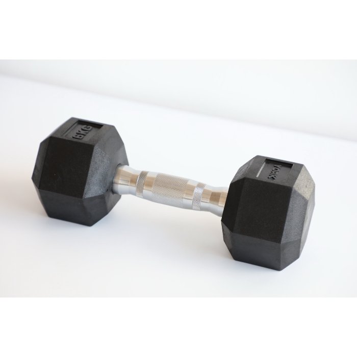 York Fitness Rubber Hex Dumbbells - Singles (1kg to 9kg)