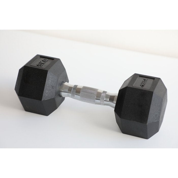 York Fitness Rubber Hex Dumbbells - Singles (1kg to 9kg)