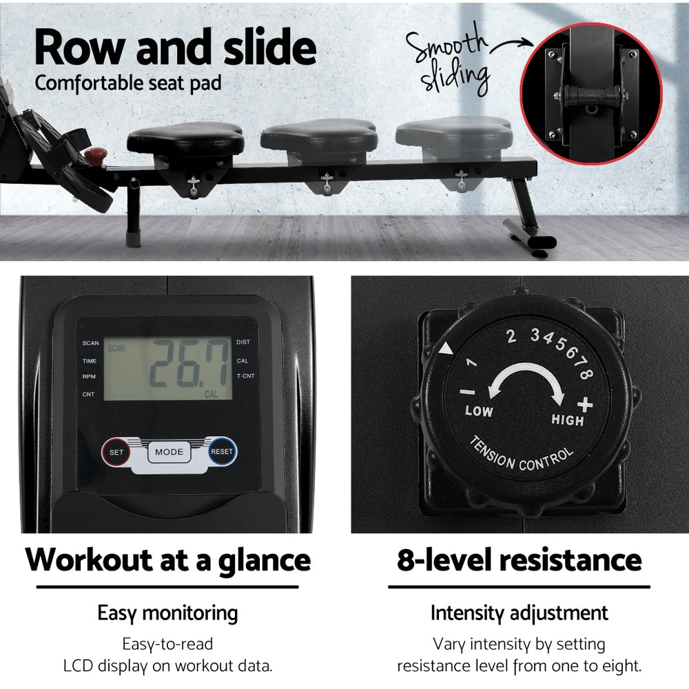 Everfit Magnetic Folding Rowing Machine - Screen