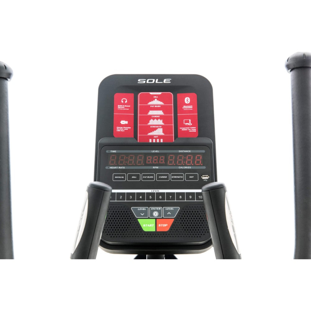 Sole elliptical machine designed for low-impact workouts and home fitness