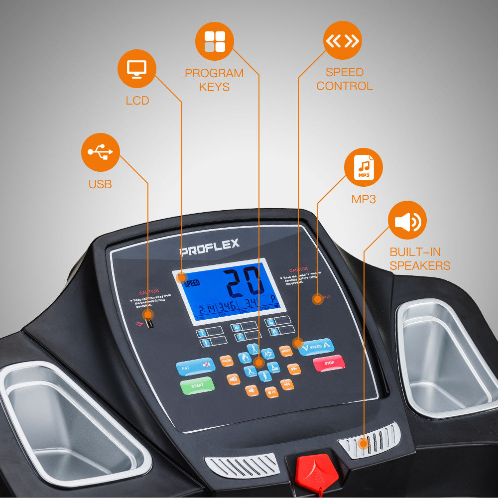 PROFLEX Treadmill w/ Fitness Tracker