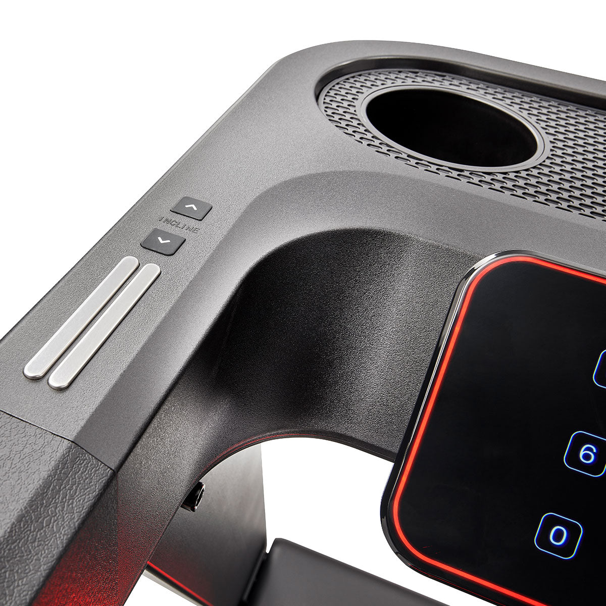 Adidas T23 Treadmill Incline buttons and cup holder