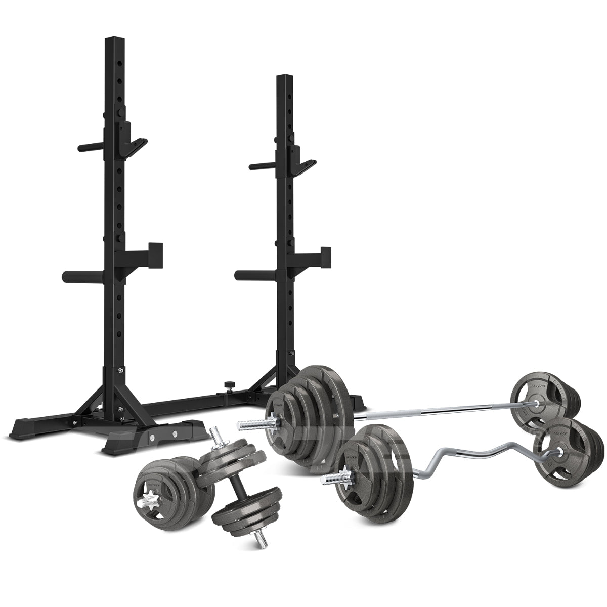Cortex SR10 Squat Rack with 90kg Standard Tri-Grip Weight and Bar Set