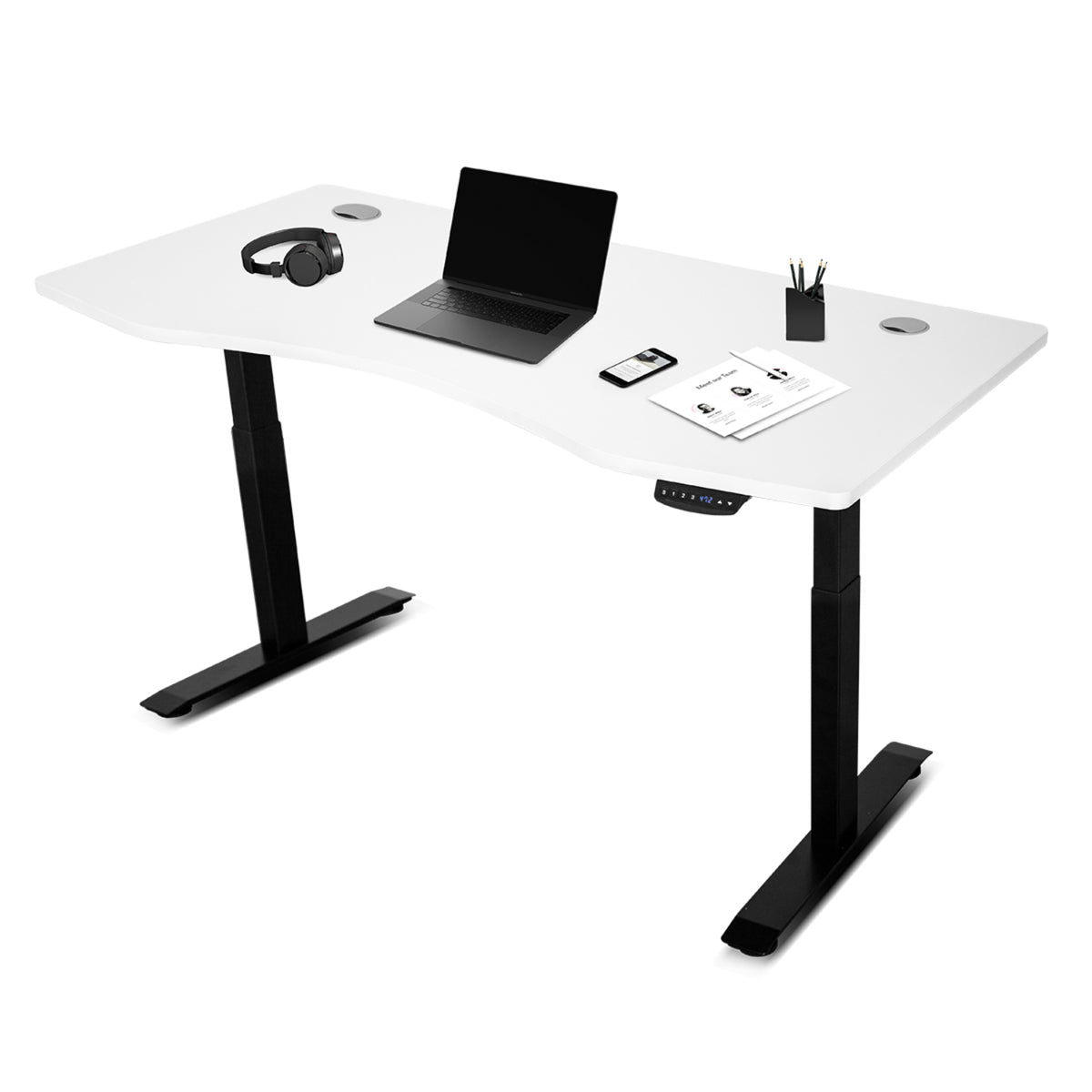 Lifespan Fitness ErgoDesk AUTO Series Automatic Standing Desk 150cm in White &amp; Black