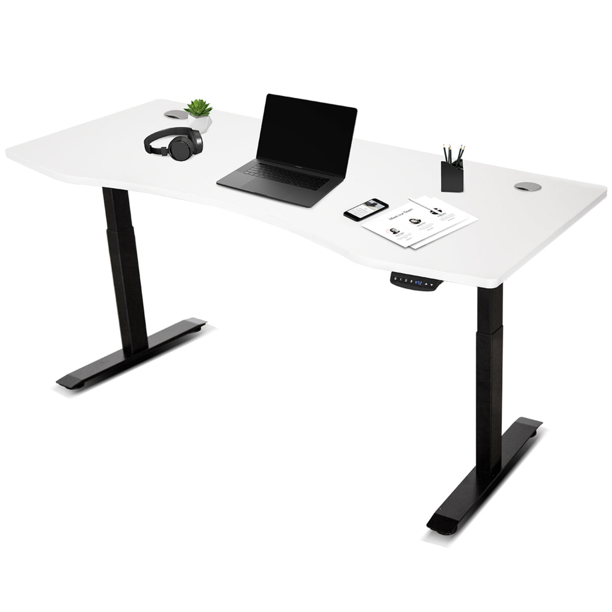Lifespan Fitness ErgoDesk AUTO Series Automatic Standing Desk 180cm in White &amp; Black