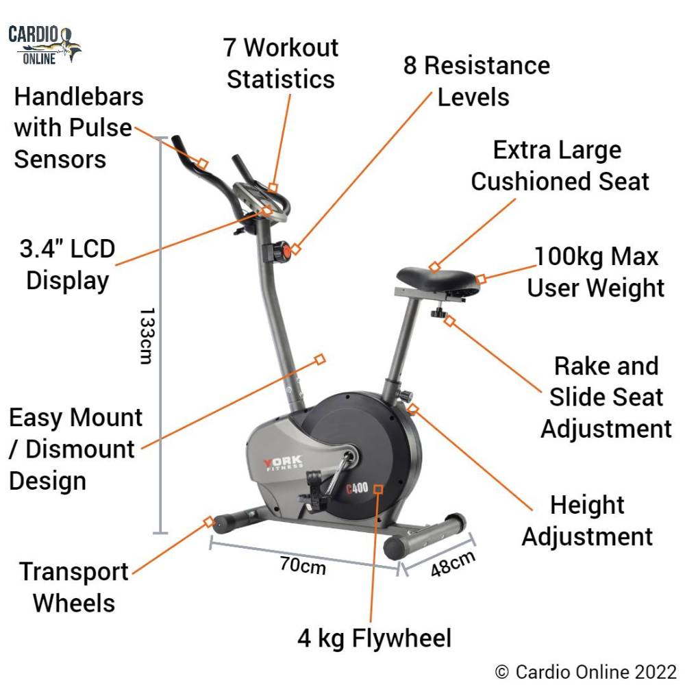 York C400 Exercise Bike Features