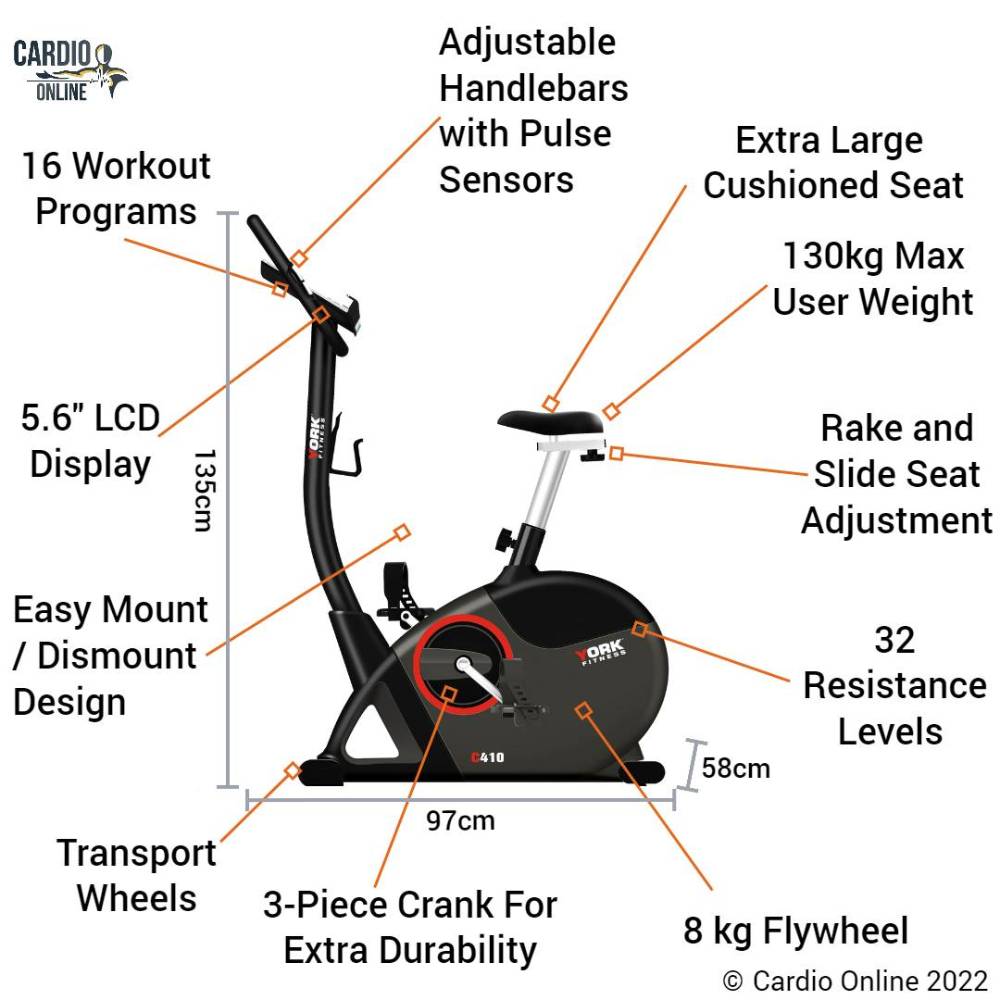 York C410 Exercise Bike Cardio Online Superstore
