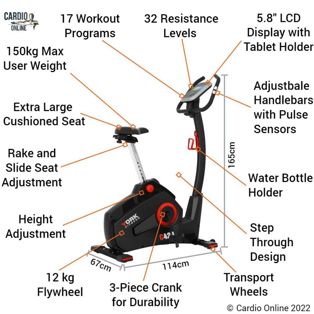 York C420 Exercise Bike Features